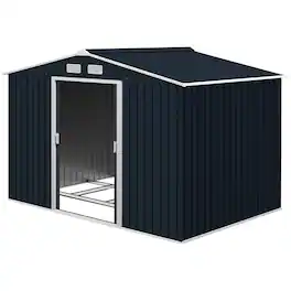 Outsunny - x 6' Outdoor Storage Shed, Garden Tool Metal Shed with Foundation Kit, Double Lockable Door
