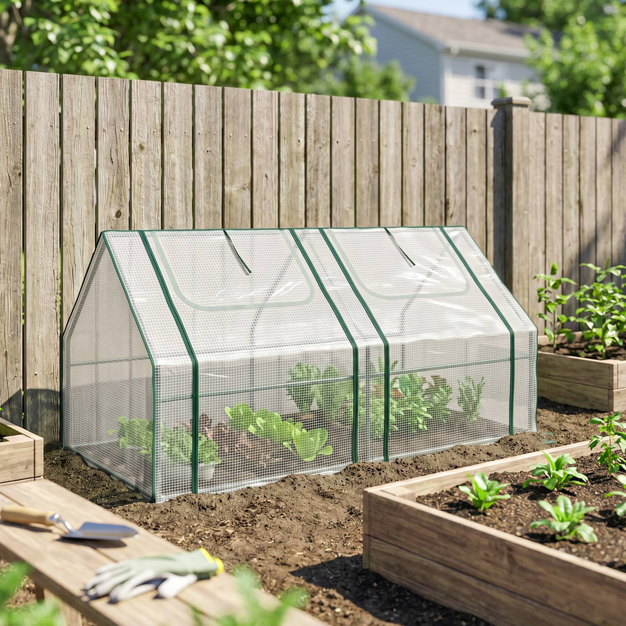 Alt View 8. Outsunny - 6' x 3' x 3' Portable Greenhouse.