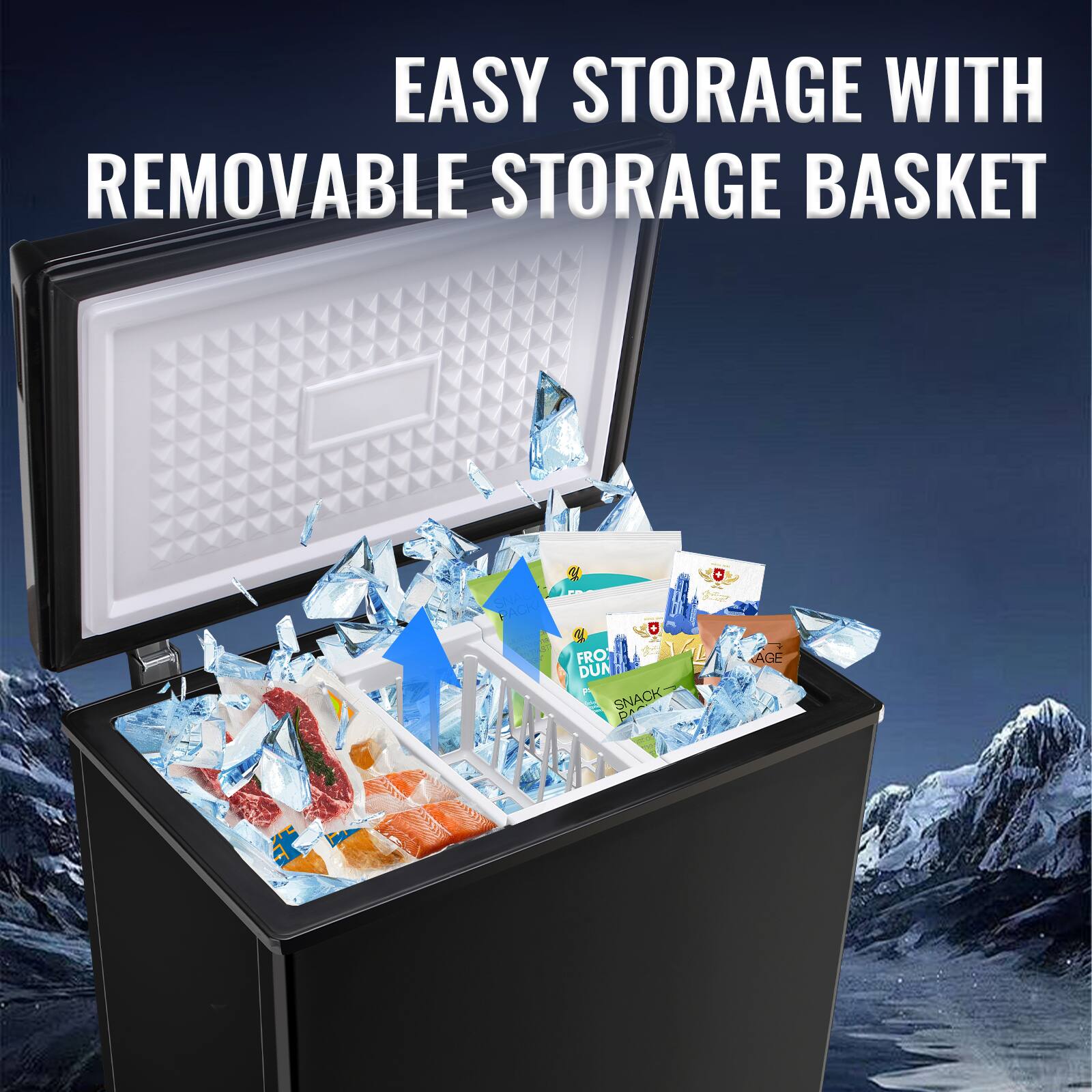 EASY STORAGE WITH REMOVABLE STORAGE BASKET