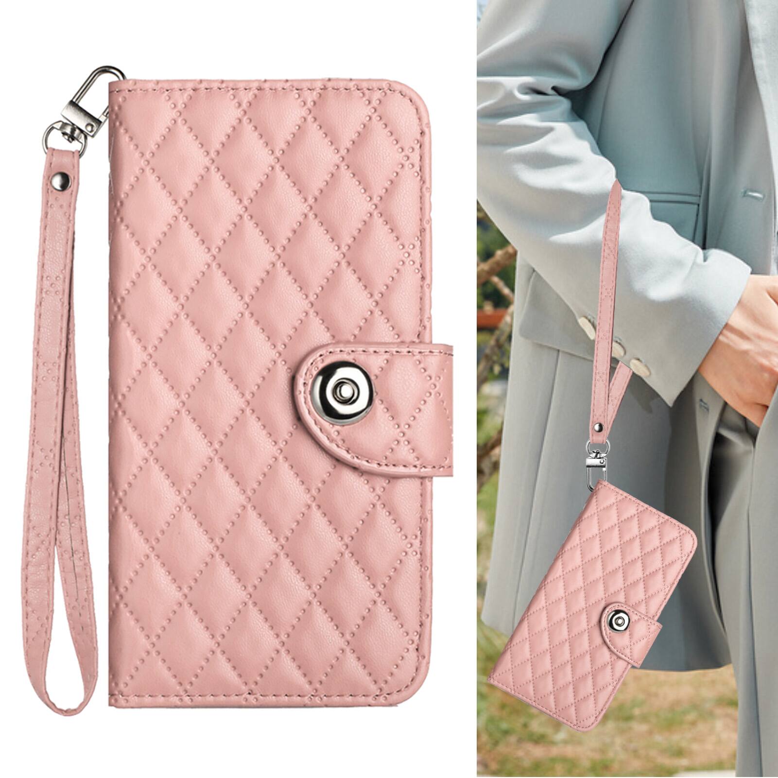 Back. Dteck - for Samsung Galaxy S26+/S26plus PU Leather Wallet Case,7-Card Holder Slots TPU Inner Cover Stand Folio Flip Case+Lanyard - Coralpink.