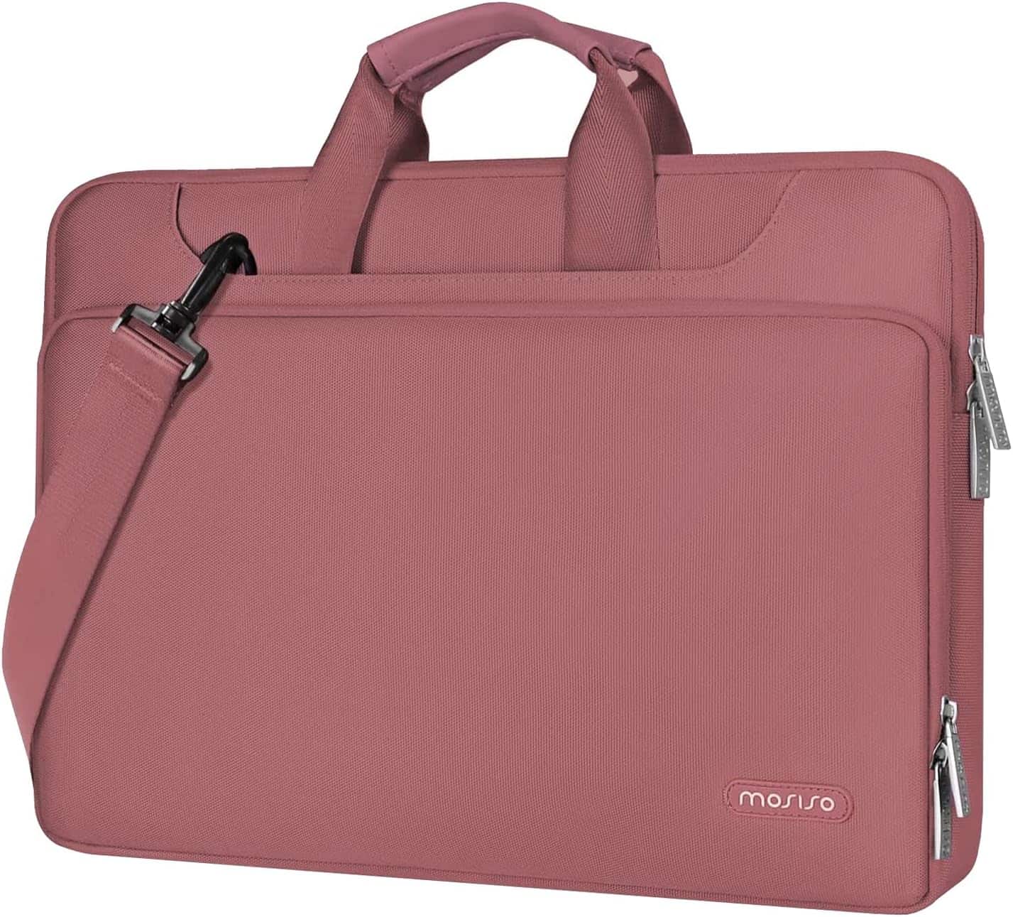 mosiso - 360 Protective Laptop Bag 13.3 inch, Computer Carrying Case with Shoulder Strap for MacBook Air Pro 13 14 HP Dell - Wine Red price history on PriceWatchPro