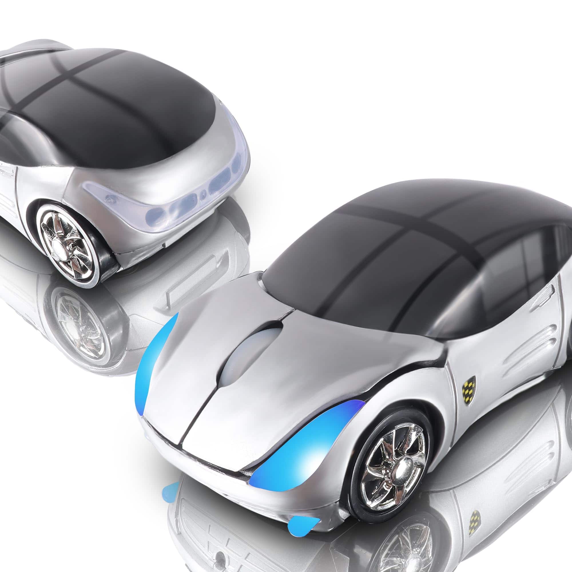 Comfort Essence - Wireless Mouse 2.4ghz Car Cool 3d Sport Optical Cordless Mice With Usb Receiver For Pc Laptop Computer - Wireless - Silver