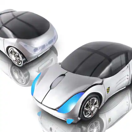 Front. Cozy Serene - Wireless Mouse USB Black 2.4ghz Car Cool Sport Optical Cordless Mice With Receiver - silver.