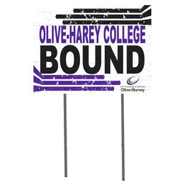 Jardine - Olive-Harvey College Purple Panthers 18'' x 24'' Bound Yard Sign - White