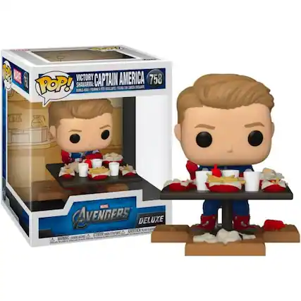 VICTORY CAPTAIN AMERICA 758 POP! SHAWARMA: BOBBLE-HEAD FIGURE TÊTE DÉCOILANTE / FIGURA DE CABEZA DESPLEGABLE / PORCION DE CABELLO DESPLEGABLE DEL LUXE AVENGERS