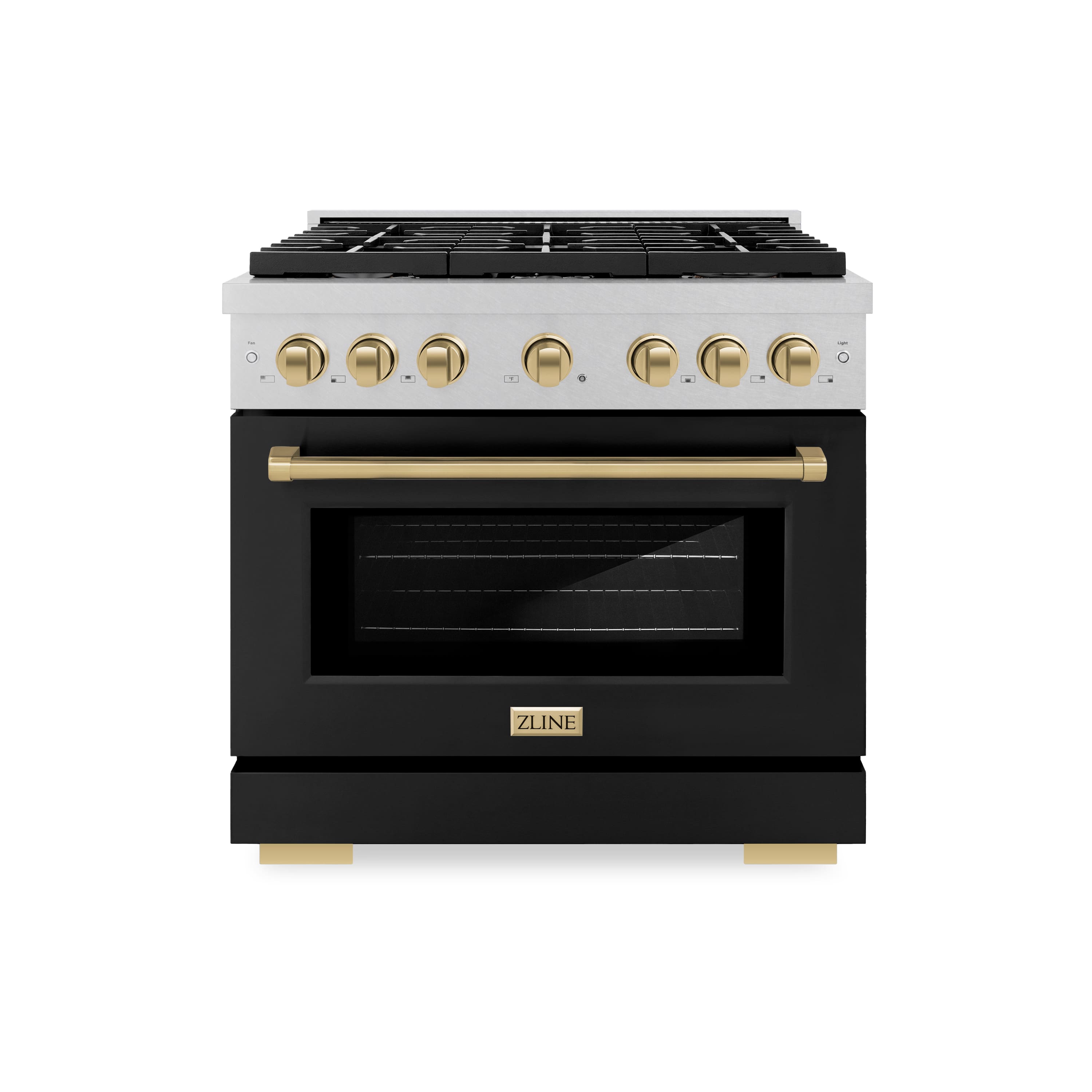 ZLINE - Autograph 36 in. Paramount Dual Fuel Range with Black and Bronze Accents (SDRSZ-BLM-36-CB) - Black