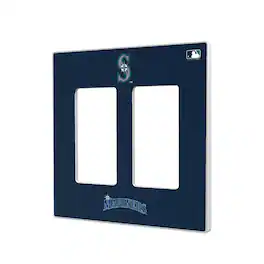 Keyscaper - Seattle Mariners Solid Double Rocker Light Switch Plate - Multicolor