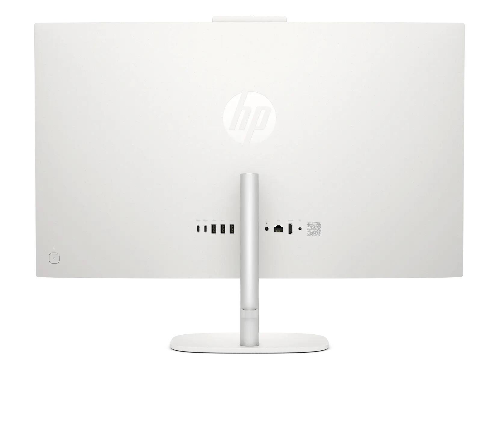 Back. HP - HP OmniStudio 27" FHD Touchscreen All-in-One Copilot+ PC - Intel Core Ultra 5 325, 64GB RAM, 1TB SSD, Windows 11 Home - Cotton White.