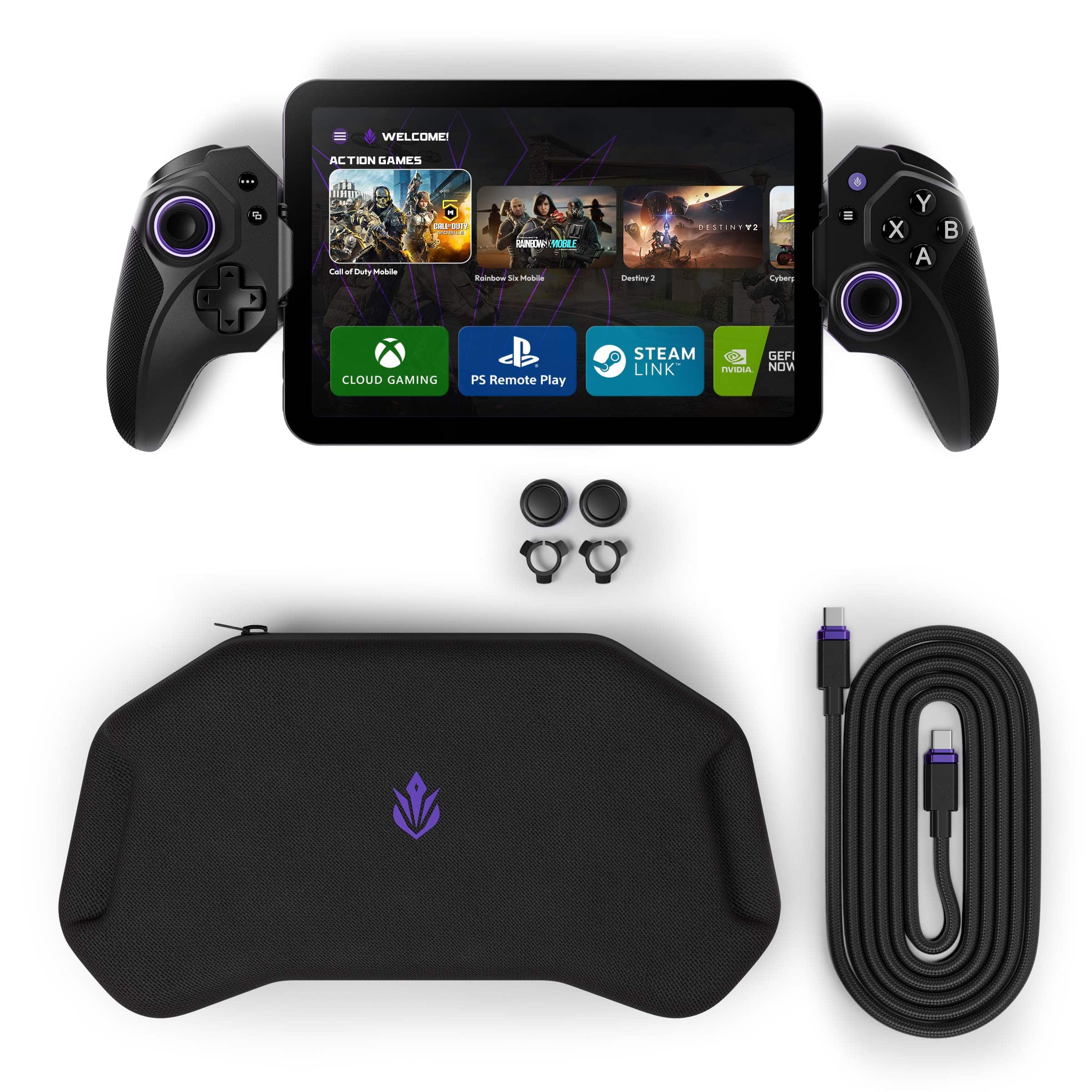 ELO - Elite Loadout Mobile Gaming Bundle - Controller, Thumbsticks, 240W USB4 Cable and Hardshell Travel Case - Black