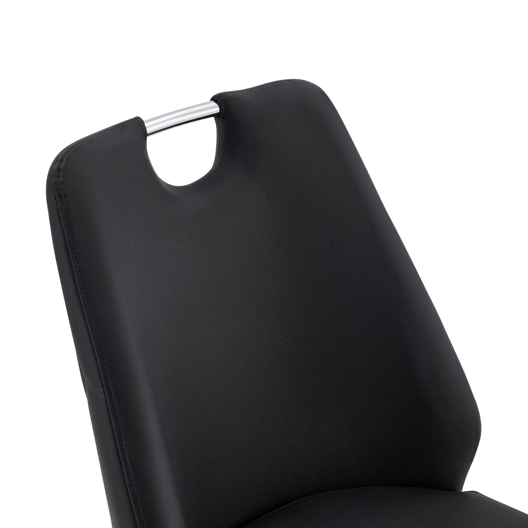 Alt View 8. GOODSILO - Set of 2 Modern Upholstered Dining Chairs with Elegant Metal Accents and High-Resilience Foam Cushions - Black.