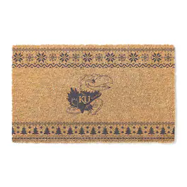 Jardine - Kansas Jayhawks 18" x 30" Holiday Coir Doormat - Brown