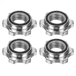 Unique Bargains - Dumbbell Collars, Barbell Spin Lock Hex Nuts Anti Slip Weight Clip 1" 4pcs Steel for 1" Barbell/Dumbbell - Silver