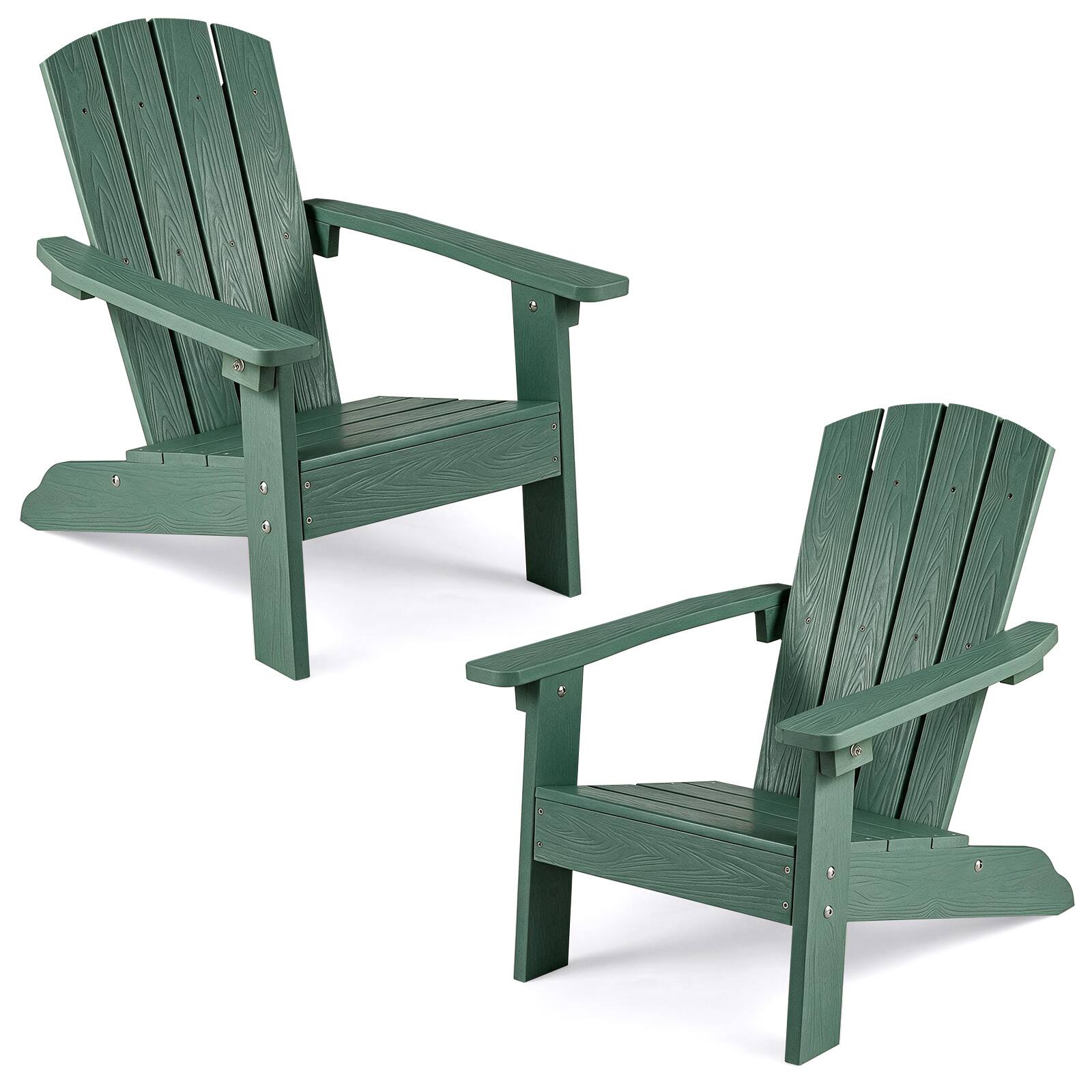 Costway 2PCS Kids Adirondack Chair with High Backrest Armrests Fire Pit ...