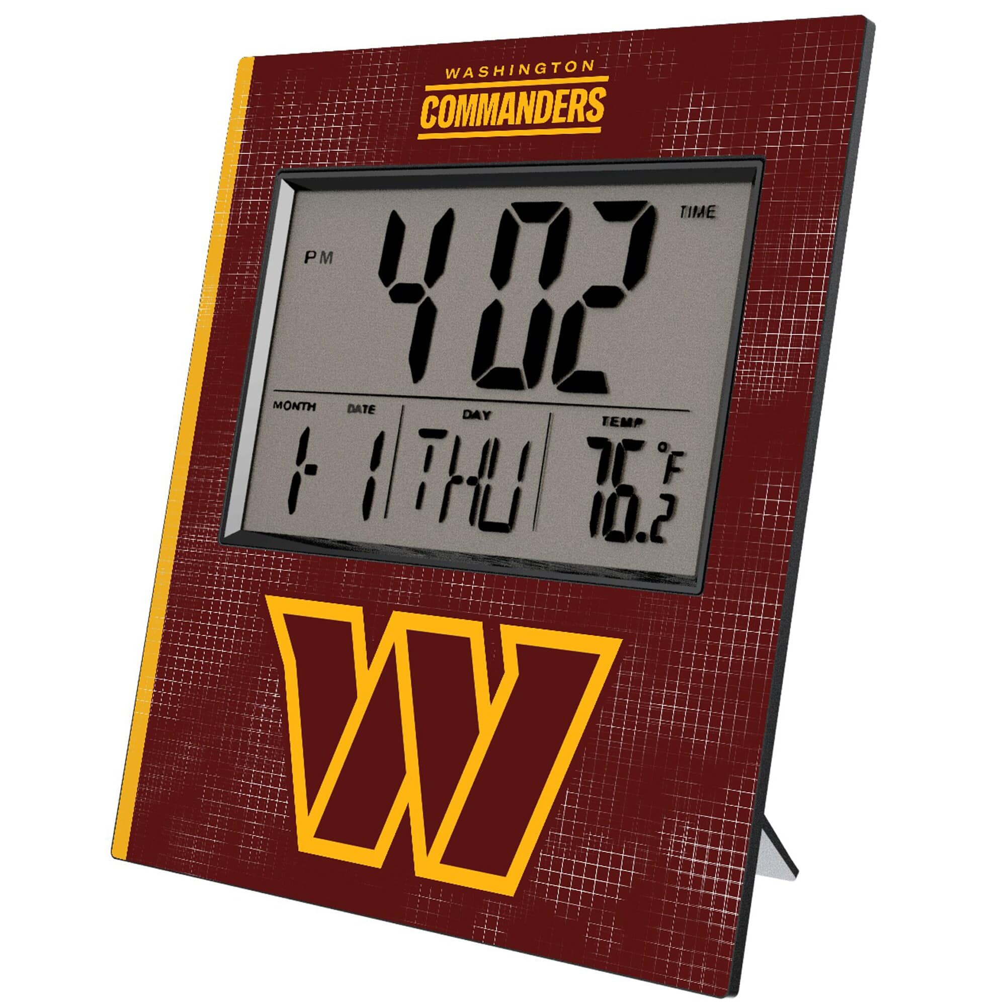 Keyscaper - Washington Commanders Cross Hatch Digital Desk Clock - Multicolor