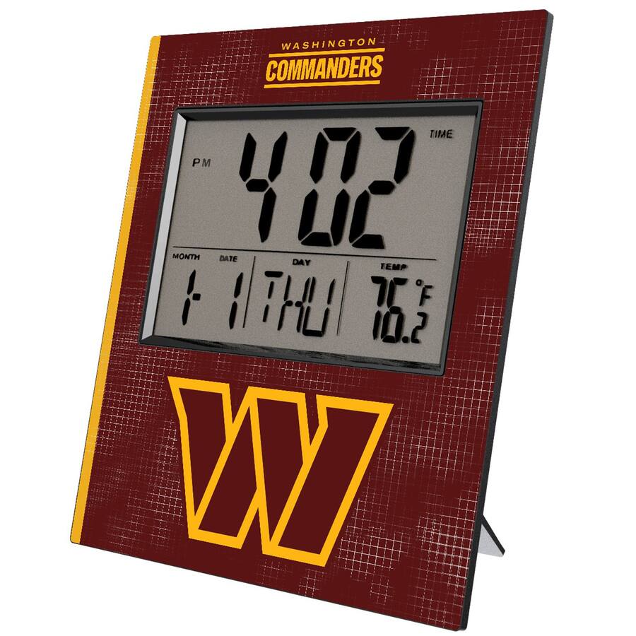 Washington Commanders Clock Keyscaper Washington Commanders Cross Hatch Digital Desk Clock ...
