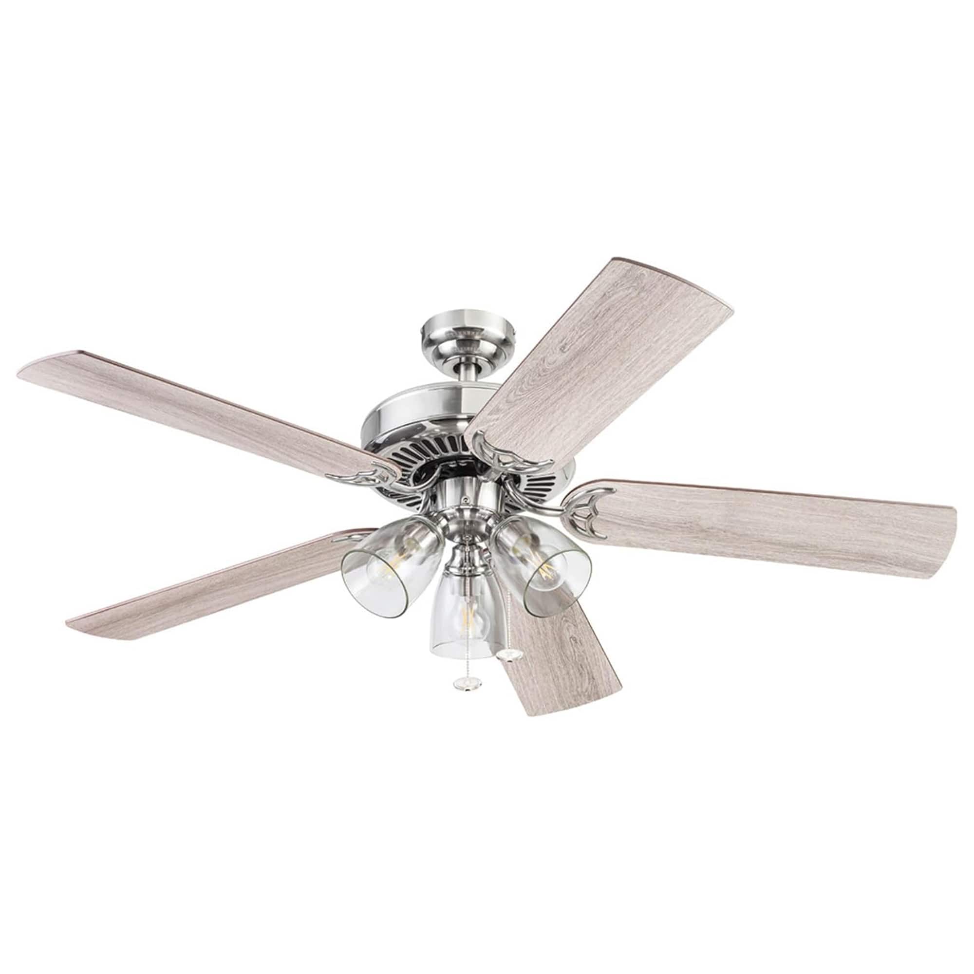 Prominence Home - Saybrook 52 Inch Farmhouse Ceiling Fan with Light - Satin Nickel price history on PriceWatchPro