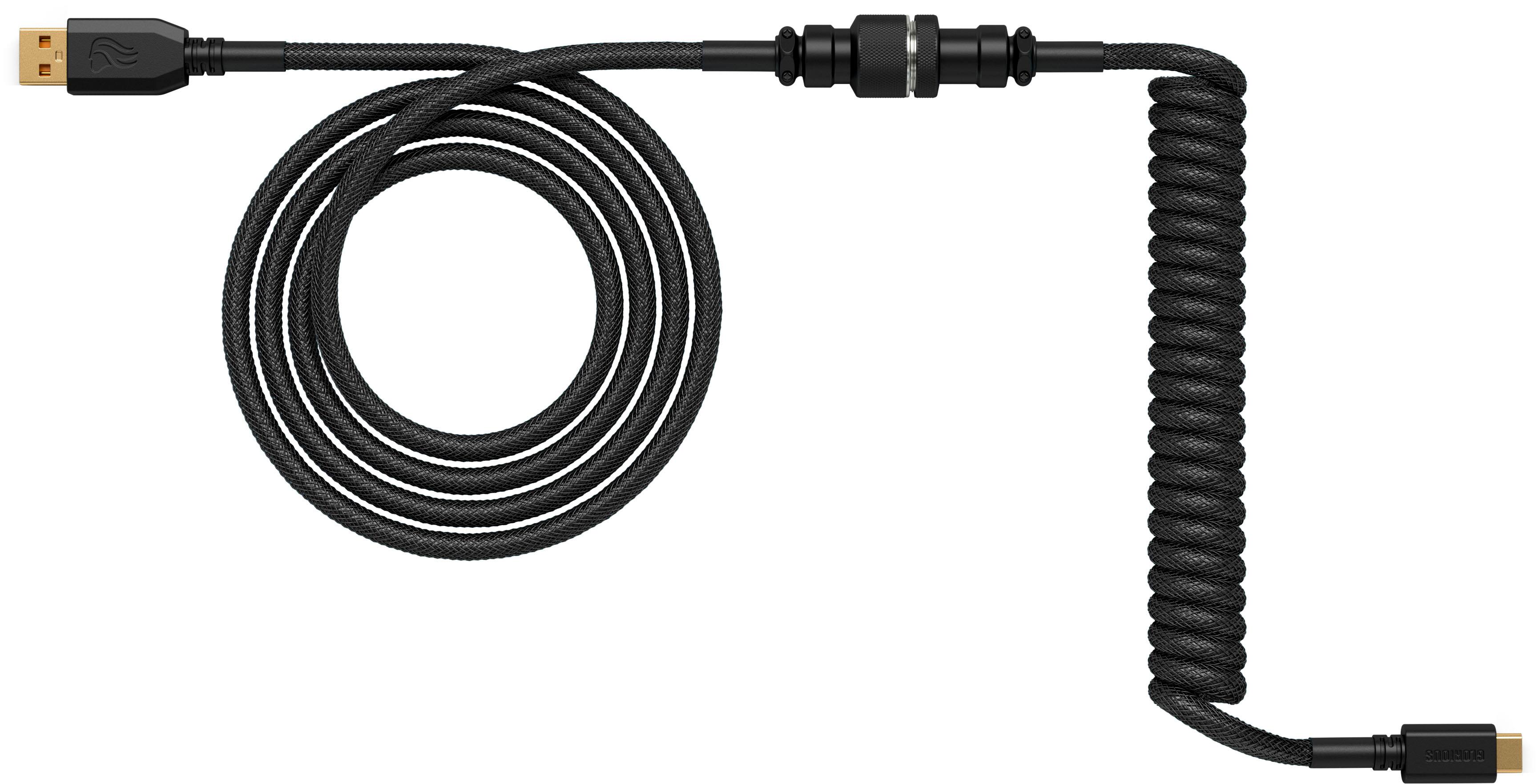 Alt View 12. Glorious - Coiled USB-C Artisan Braided Keyboard Cable for Mechanical Gaming Keyboards - Phantom Black.