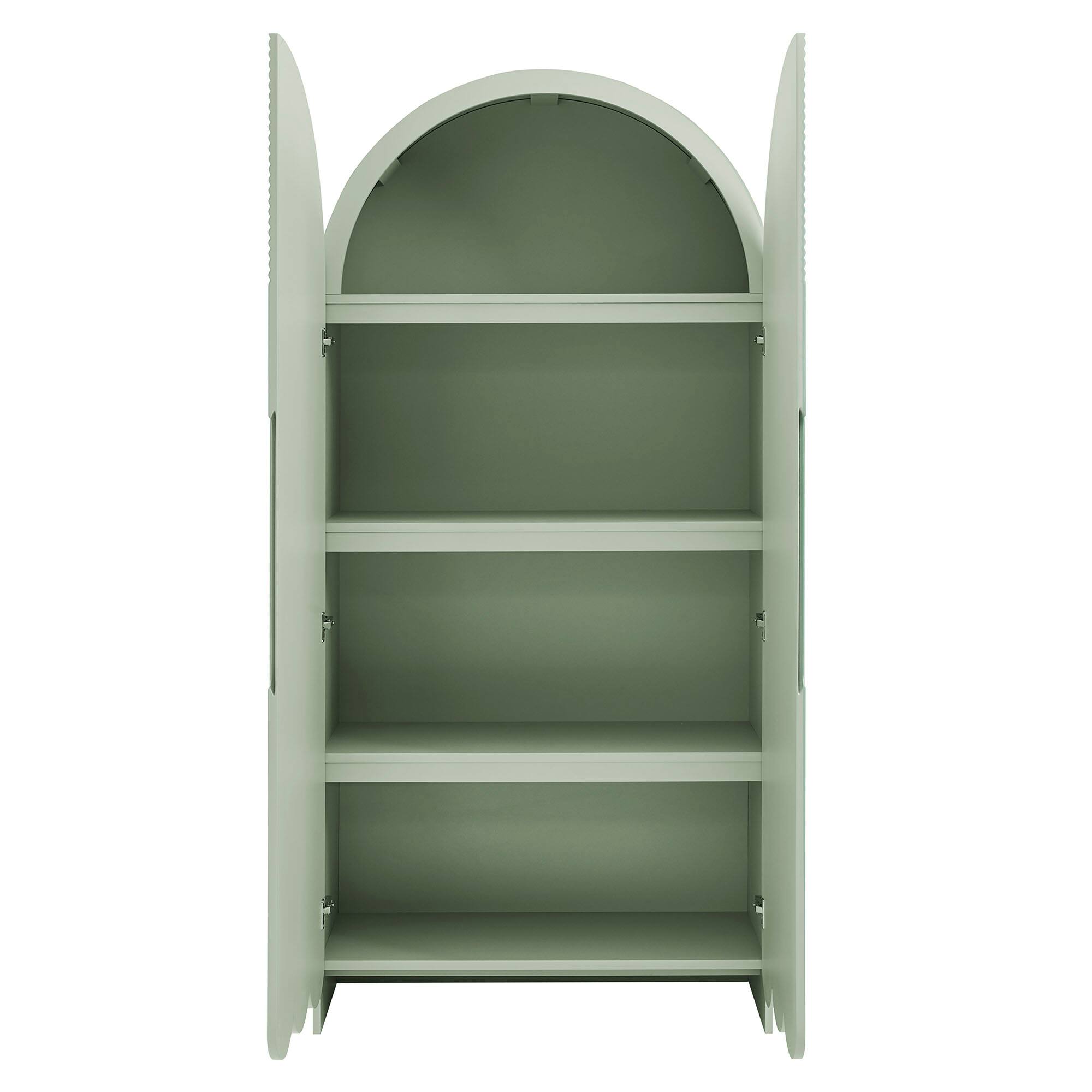 Alt View 5. Modway - Dahlia 78 Inch Fluted and Scalloped Arched Storage Cabinet by Modway - Sage.