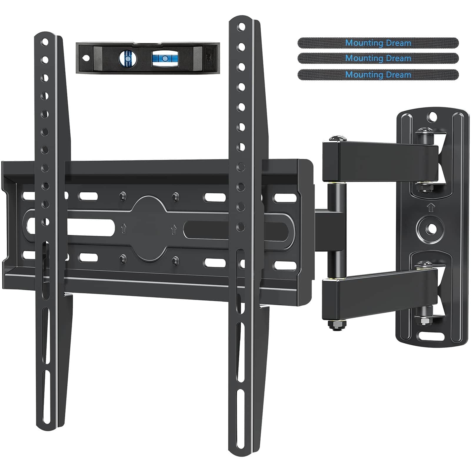 Dazzed Corner - Full Motion TV Wall Mount 26–55", Swivel Tilt, Centering, VESA 400x400 - Black