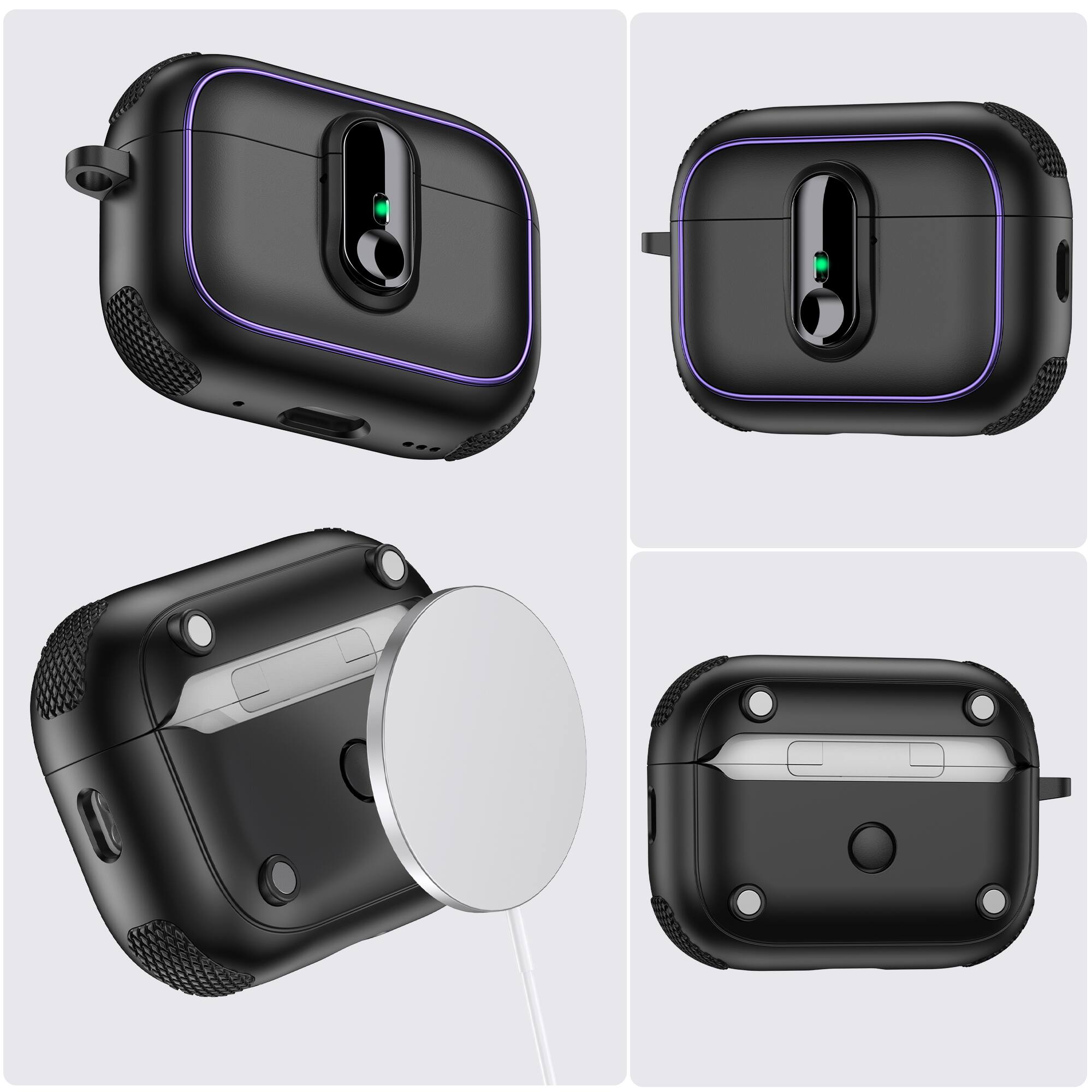 Alt View 1. Dteck - Case For Airpods Pro 3rd Gen (2025) Shockproof Drop Protection Safe Lock Cover With Cleaning Pen & Keychain - Red.