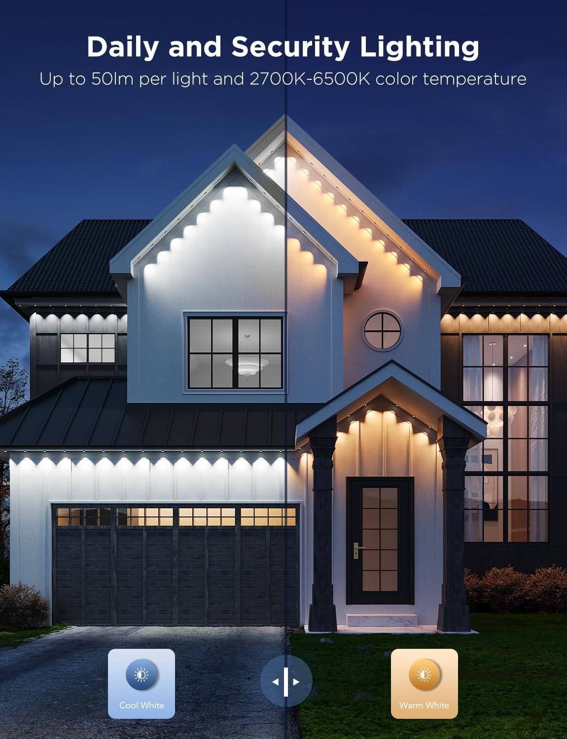 Daily and Security Lighting  
Up to 50lm per light and 2700K-6500K color temperature  
Cool White Warm White