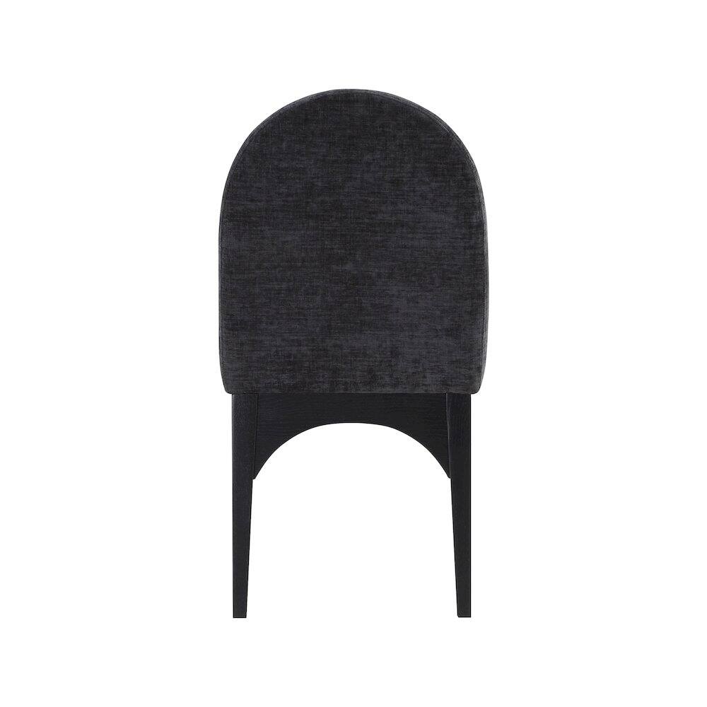 Alt View 1. Meridian Furniture - Waldorf Black Chenille Fabric Dining Chair - Black.