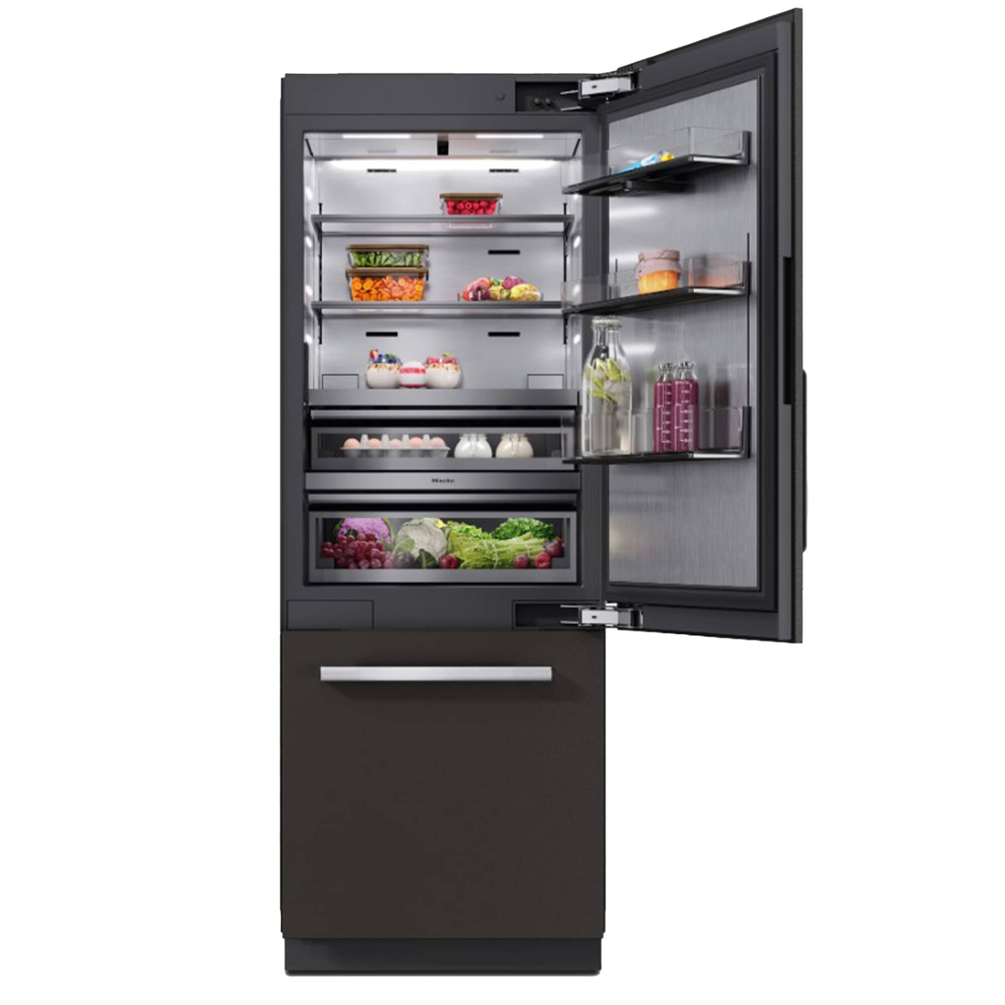 Front. Miele - KFMC 3836 R 30"  16.5 Cubic Feet Bottom Mount MasterCool Fridge-Freezer - Panel Ready.