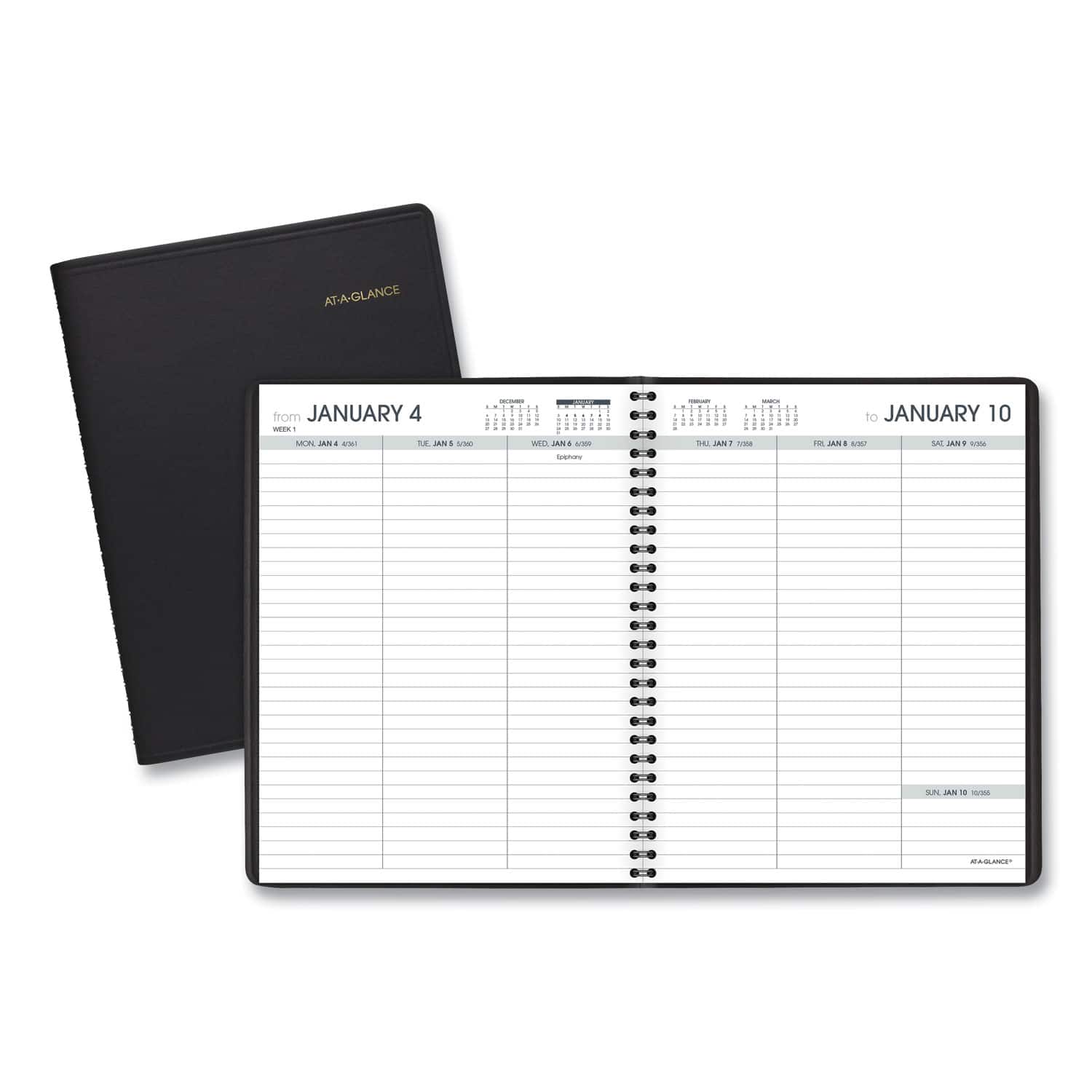 AT-A-GLANCE - Weekly Planner Ruled for Open Scheduling 8.75 x 6.75 Black Cover 12 Month Jan to Dec 2026 price history on PriceWatchPro