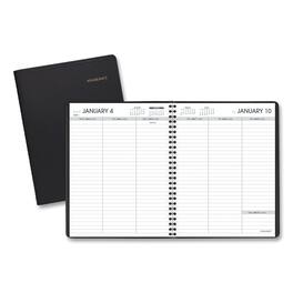 AT-A-GLANCE - Weekly Planner Ruled for Open Scheduling 8.75 x 6.75 Black Cover 12 Month Jan to Dec 2026