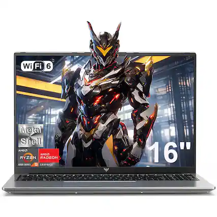 Wi-Fi 6
Metal Shell
AMD Ryzen
AMD Radeon 6000 Series 9 Graphics
16"