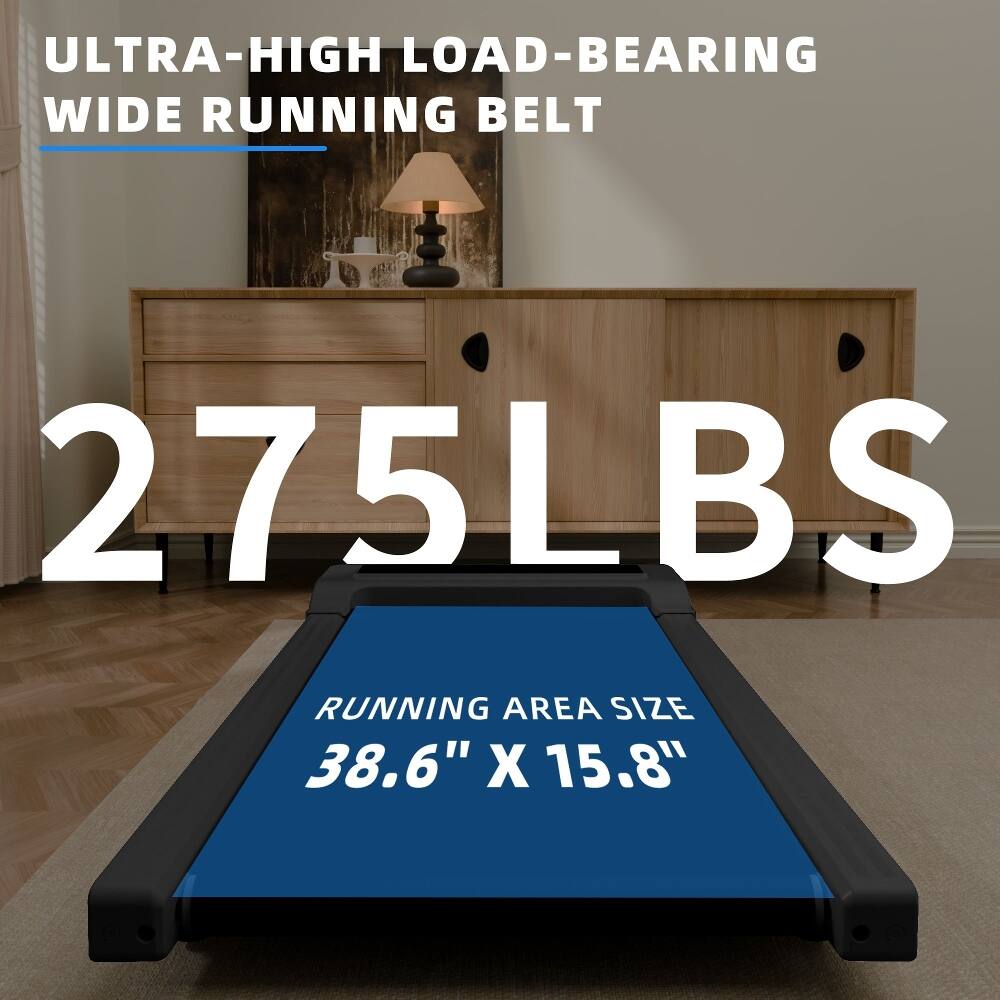 ULTRA-HIGH LOAD-BEARING WIDE RUNNING BELT  
275LBS  
RUNNING AREA SIZE 38.6" X 15.8"