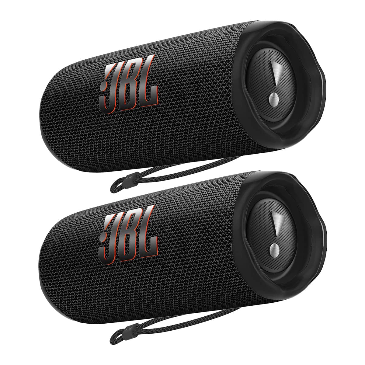 Front. JBL - JBL Flip 6 Waterproof Portable Bluetooth Speaker - Pair (Black) - Black.