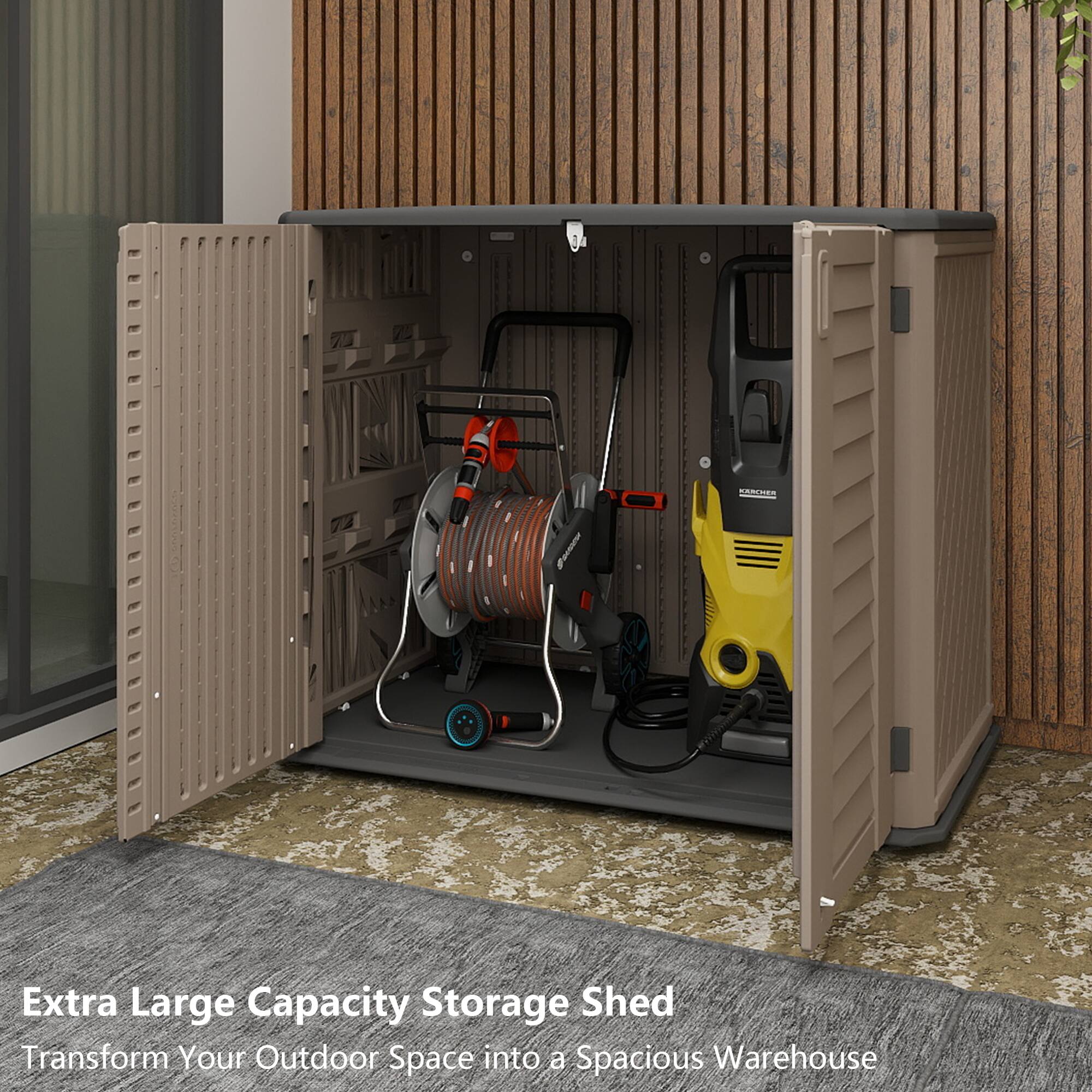 Extra Large Capacity Storage Shed  
Transform Your Outdoor Space into a Spacious Warehouse