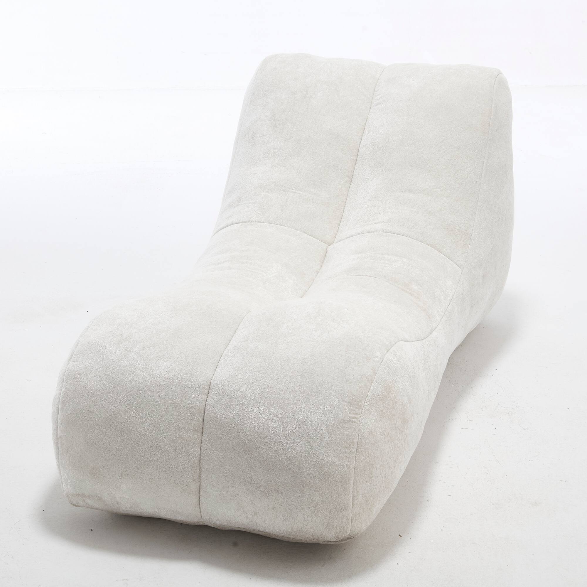 Alt View 8. MOOSOO - Chaise Lounge Chair Indoor, Lazy Bean Bag Chair for Adults, Modern Suede Floor Sofa for Living Room, Bedroom - White.