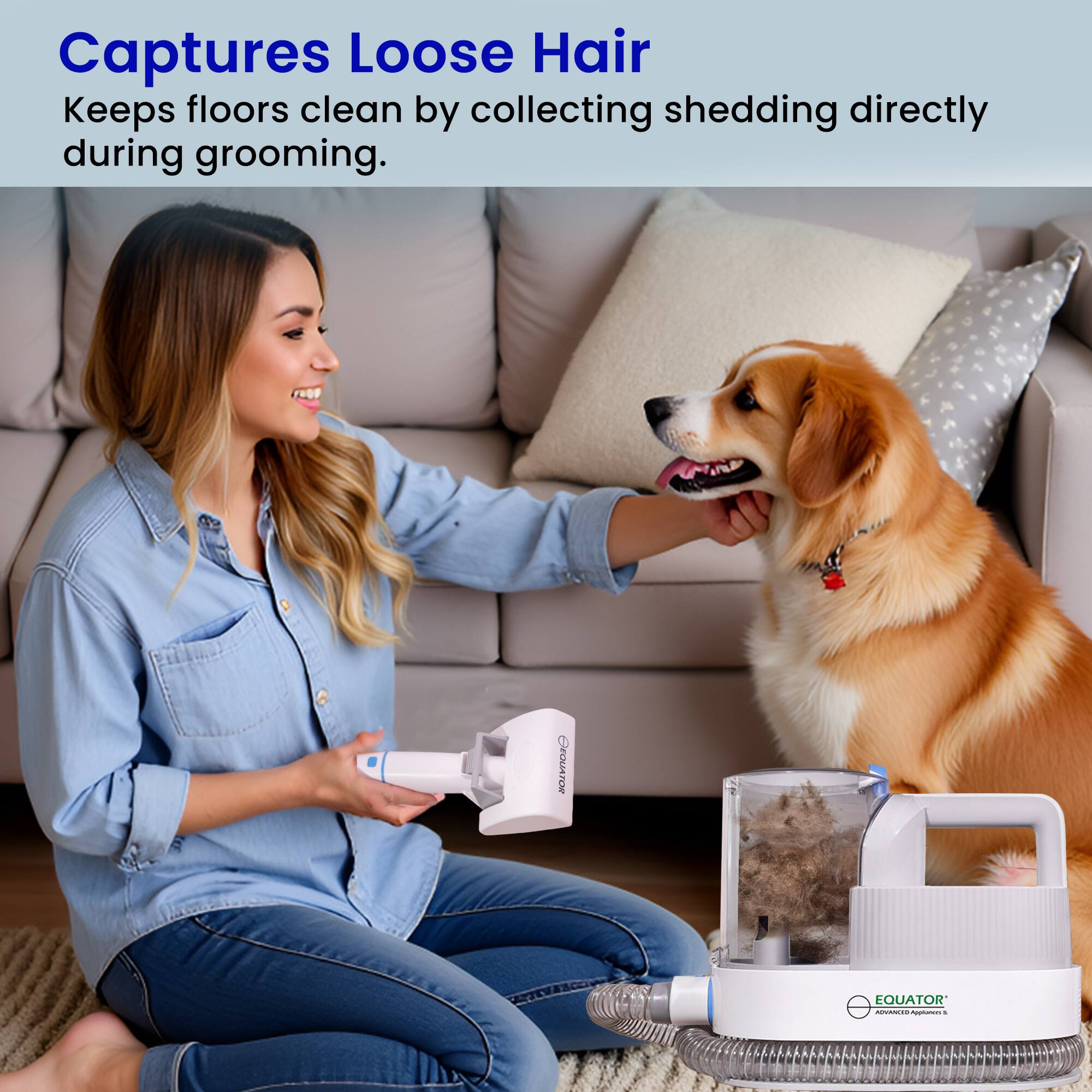 Captures Loose Hair  
Keeps floors clean by collecting shedding directly during grooming.