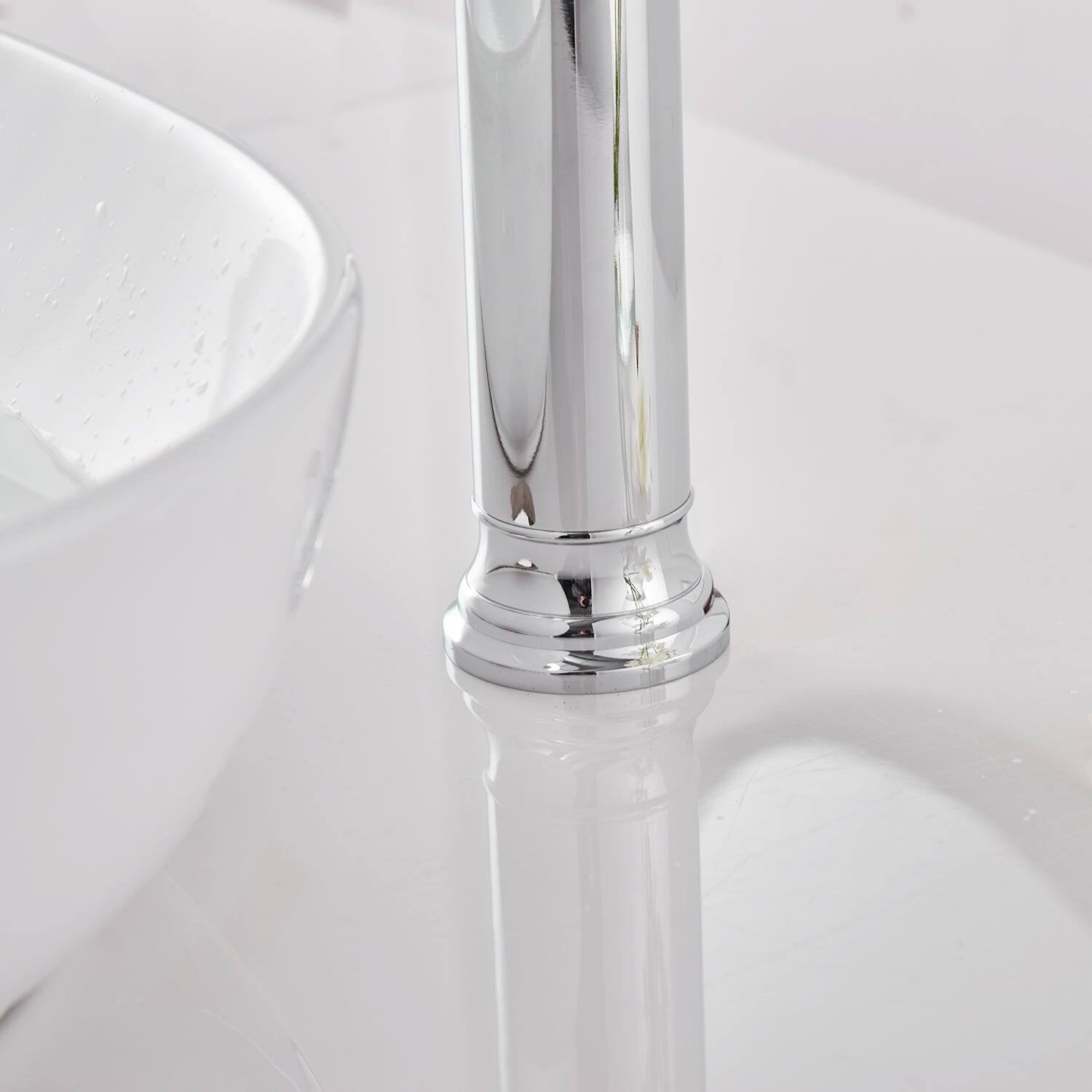 Alt View 8. Boyel Living - Waterfall Single Hole Single Handle Bathroom Vessel Sink Faucet With Pop-up Drain Assembly in Polished Chrome - Polished Chrome.