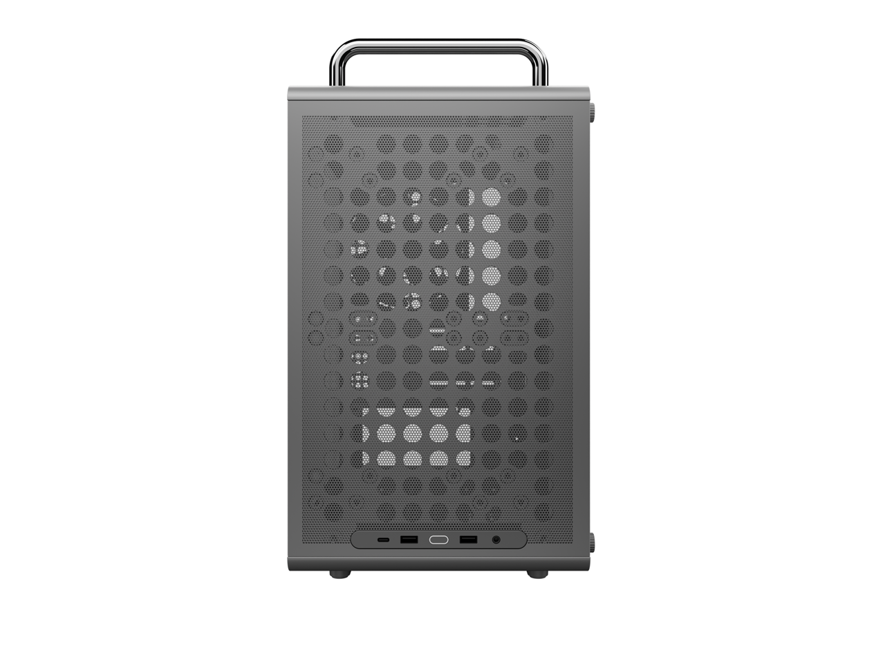 Alt View 3. Cooler Master - Cooler Master QUBE 340 Micro-ATX Modular Case Compact Tower Movable I/O Dust Filters Tempered Glass Handles Black - Black.