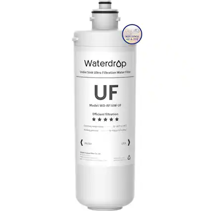 NSF/ANSI 42 & 372 Waterdrop Under Sink Ultra Filtration Water Filter UF Model: WD-RF10W-UF Efficient filtration Operating temperature 35-100F (2-38C) Working pressure 0-100psi (0.7-6.8bar) UNLOCK LOCK
