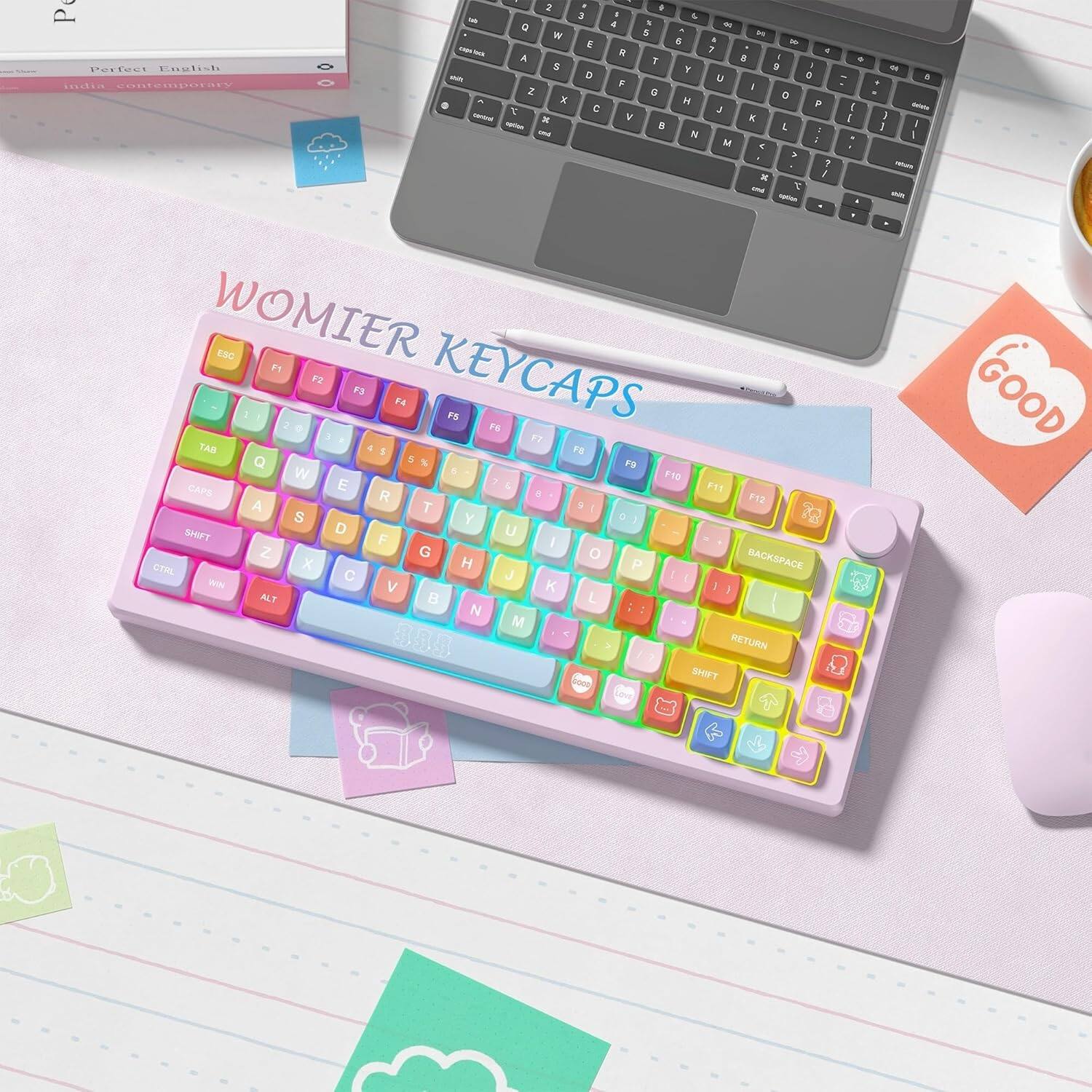 Perfect English India Contemporary

WOMIER KEYCAPS

F1 F2 F3 F4 F5 F6 F7 F8 F9 F10 F11 F12

TAB Q W E R T Y U I O P

CAPS A S D F G H J K L

SHIFT Z X C V B N M

BACKSPACE

CTRL ALT

RETURN

SHIFT

GOOD