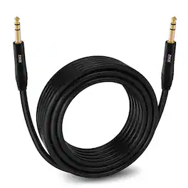 Lyxpro - Balanced Audio 1/4 TRS Cable, Male to Male, Durable & Flexible 1/4 to 1/4 Audio Cable, 50 ft - Black