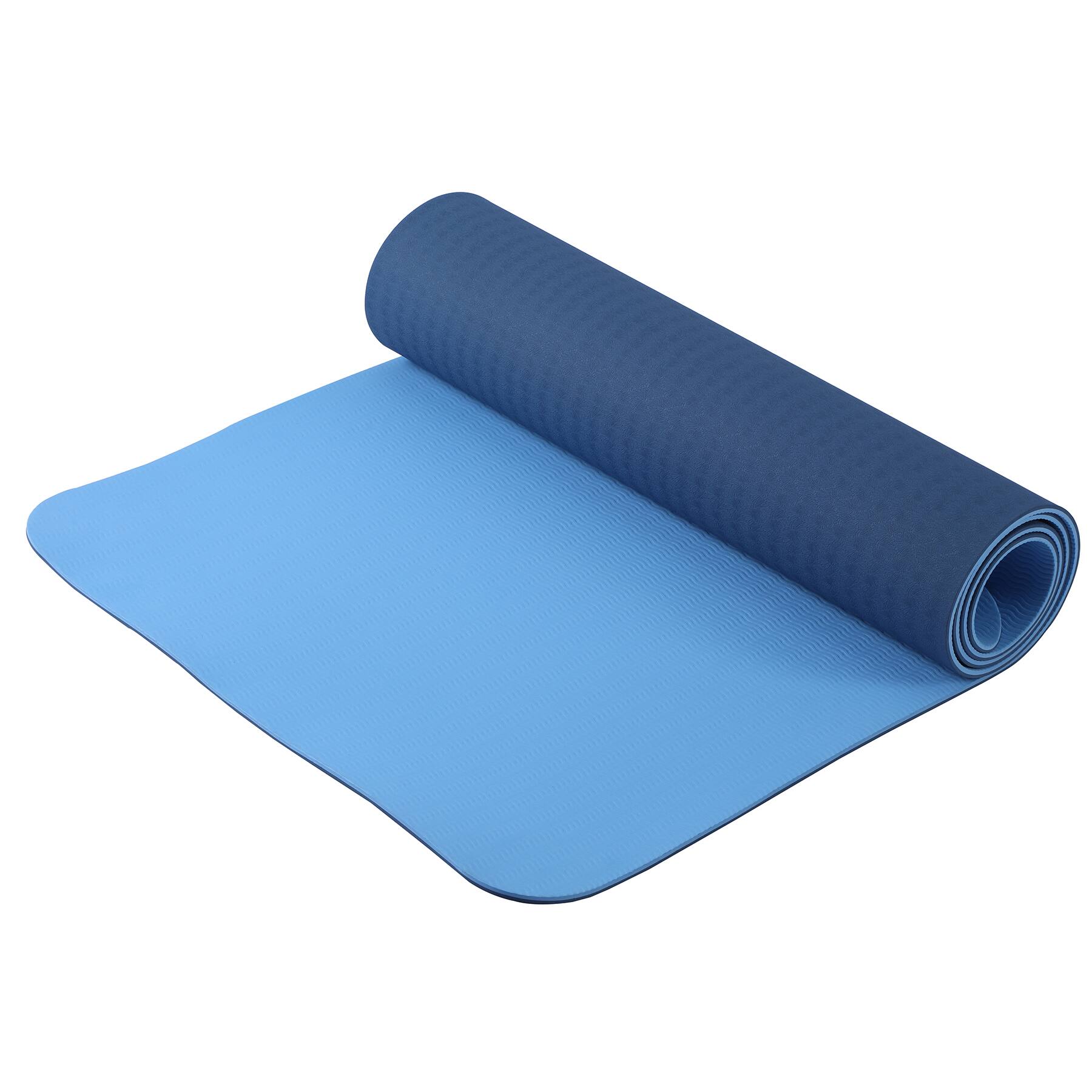 Alt View 10. HolaHatha - HolaHatha 72 x 24" Double Sided 0.25" Thick Non Slip Home Workout Yoga Mat, Blue - Blue.