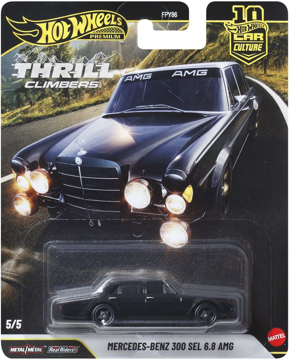 Mattel - Hot Wheels Premium: Thrill Climbers Mercedes-Benz 300 Sel 6.8 AMG - COLLECTIBLES - Multicolor