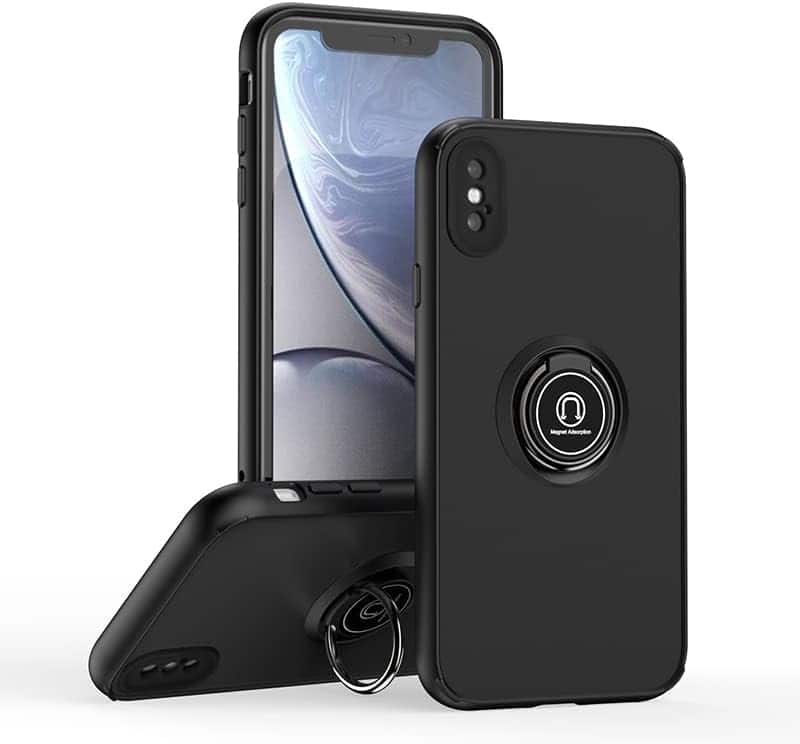 Front. Entronix - Entronix iPhone X/XS Case with Matte Gripstand and Kickstand Feature - Navy.