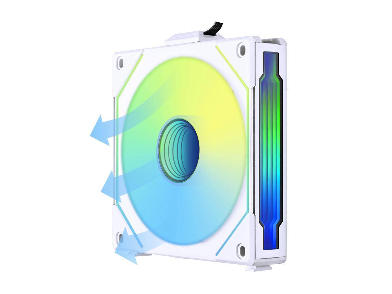 Front. Lian Li - LIAN LI UNI FAN SL INFINITY 120 RGB WHITE REVERSE BLADE VERSION ---UF-RSLIN120-1W (No controller included) - White.