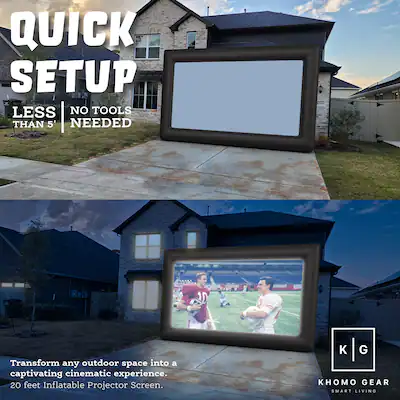 KHOMO GEAR 20 Ft Outdoor Inflatable Projector Screen - Front & Rear