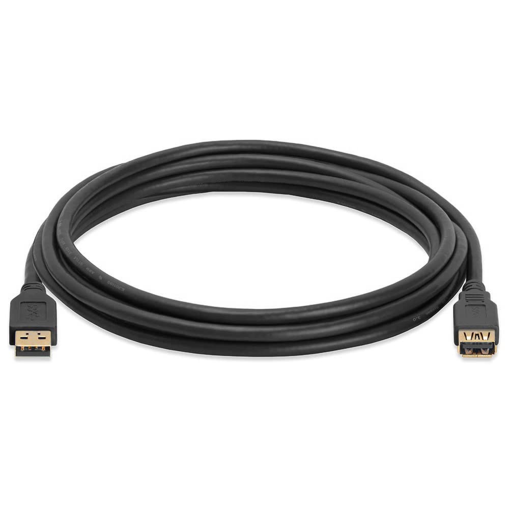 Angle. Cmple.com - USB Extension Cable 10ft Black USB-A 3.0 Male to Female 5Gbps SuperSpeed Gold-Plated - Black.