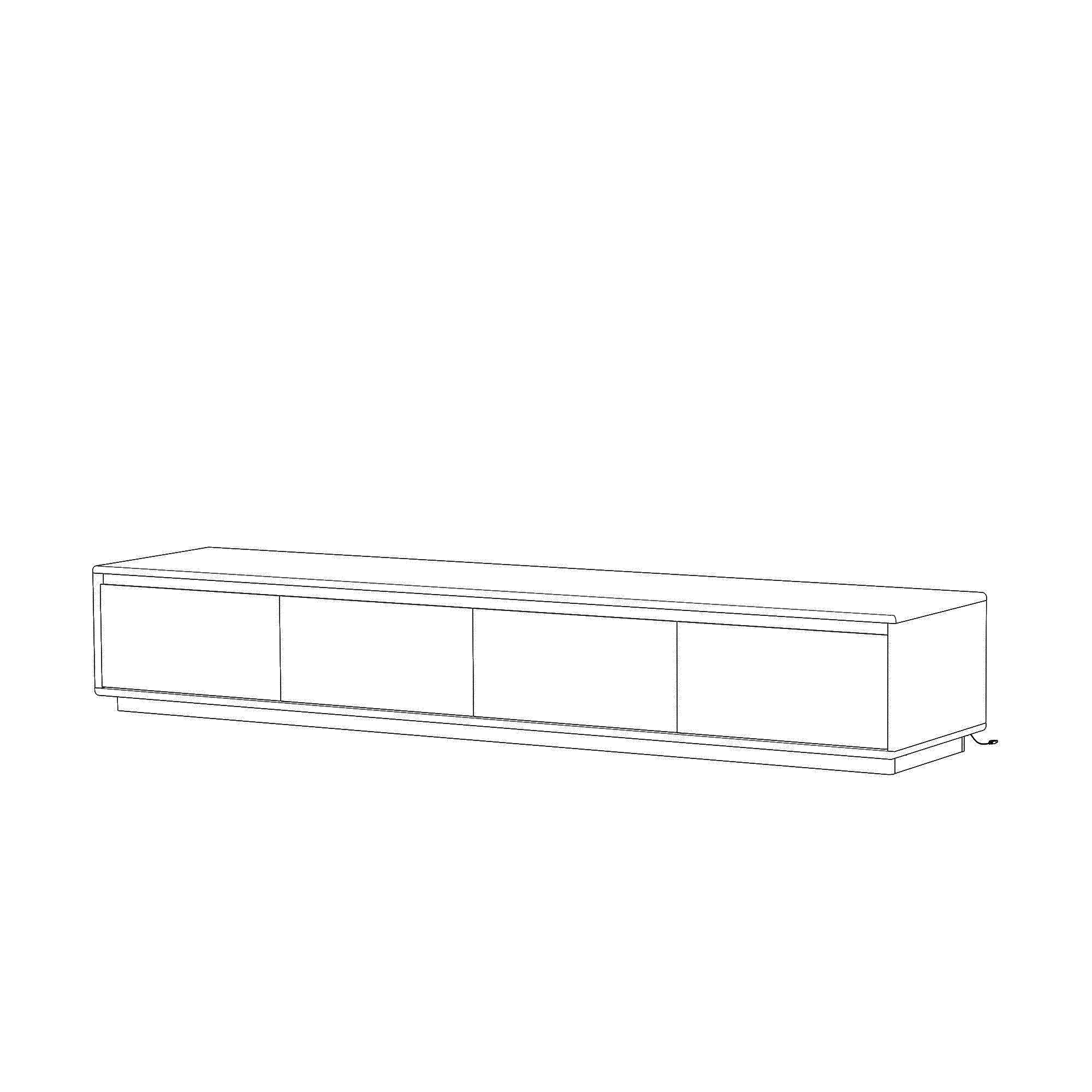 Alt View 10. FUFU & GAGA - FUFU&GAGA High - Gloss TV Stand with Adjustable LED Lights - Fits 70" TVs, Ample Storage - White.