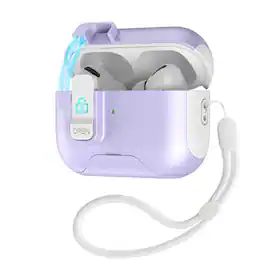 Stock Preferred - For AirPods Pro 3rd Gen. 2025 Case with Kickstand Phone Holder - White Purple