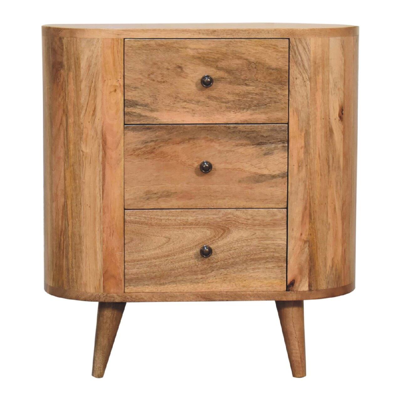 Front. Artisan Furniture - Artisan Furniture Solid Wood Mini Oak-ish Cabinet, 3 Drawers, Brown - Brown.