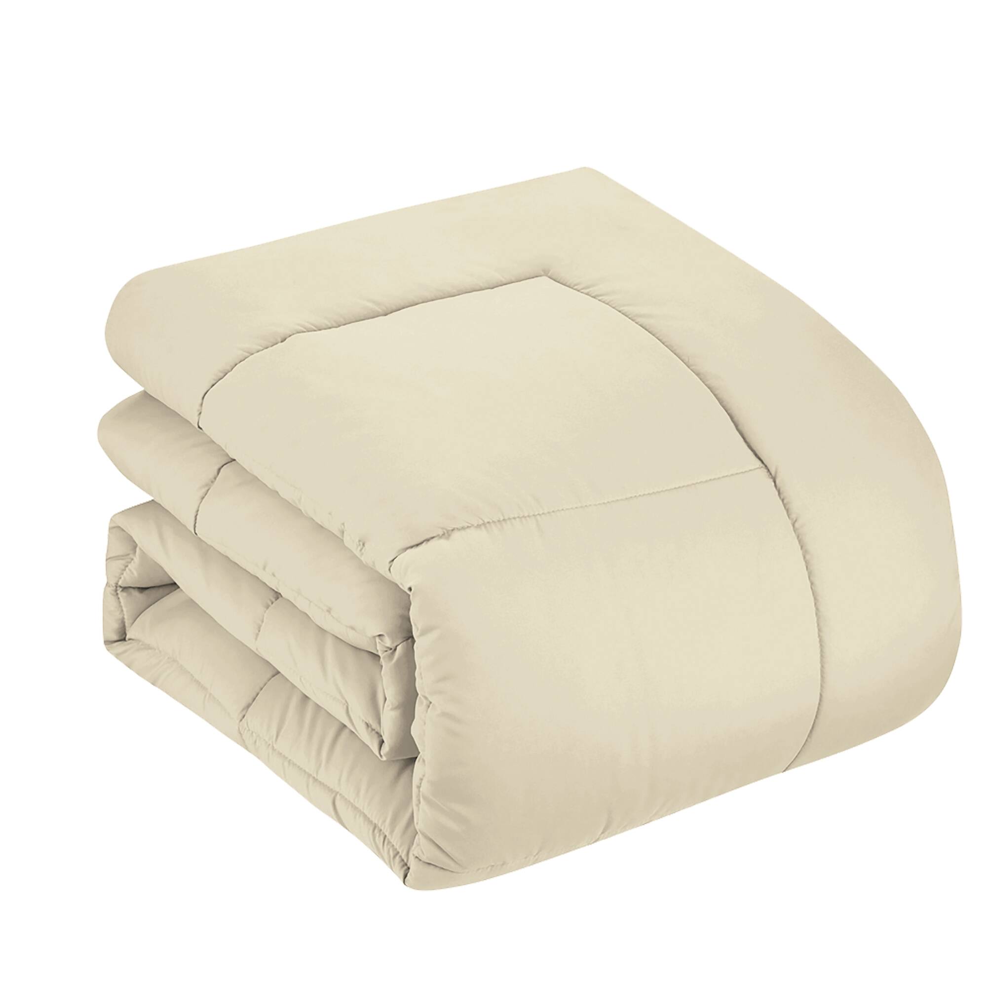 Left. Sweet Home Collection - Down Alternative Reversible All Season Solid Comforter, King - Cream.